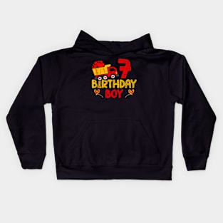 7Th Birthday Boy 7 Truck Dump Construction Birthday Boys Kids Hoodie